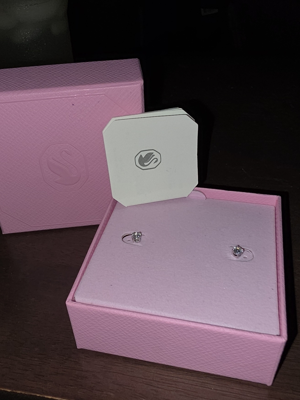 Swarovski Stud Earrings in Pink Gift Box